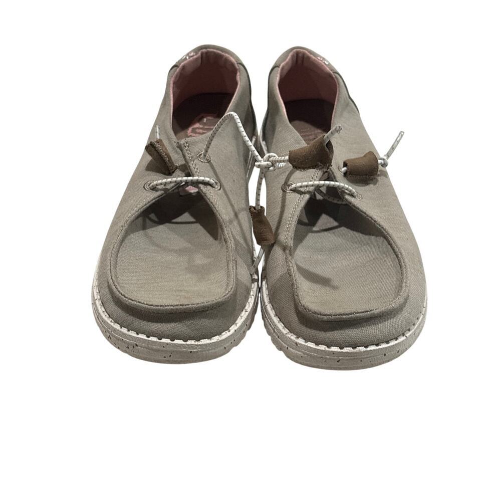HEYDUDE Wendy Heathered Stretch Chambray Womenโs Size 8 Casual Slip-On Shoes